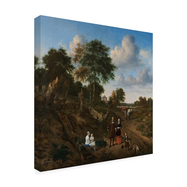 Adriaen Van De Velde 'Portrait Of A Couple With Two Children' Canvas Art,24x24